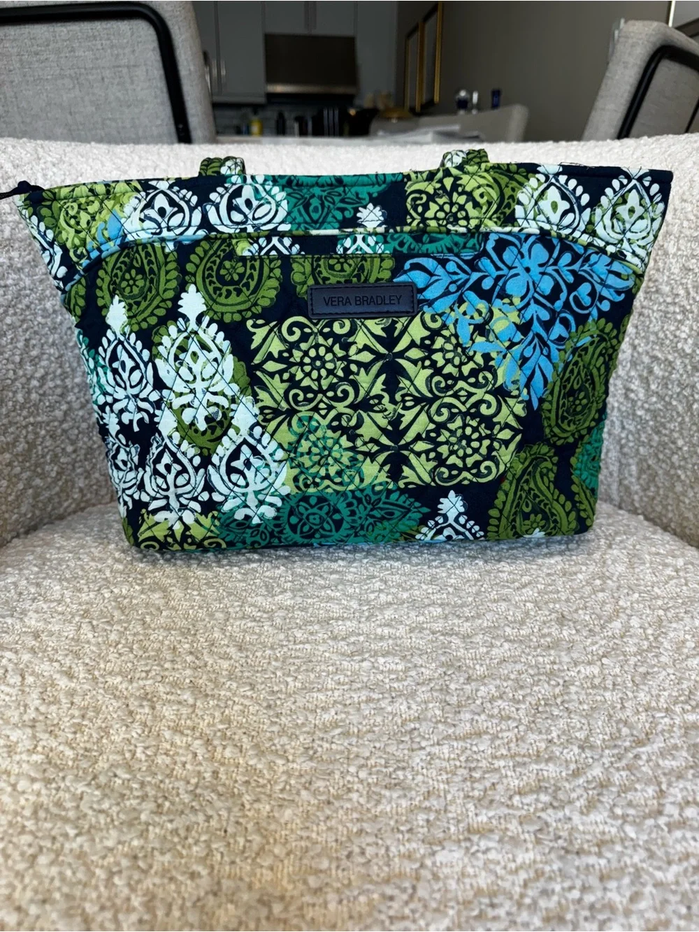 Vera Bradley Green, Teal & Navy Tote Bag